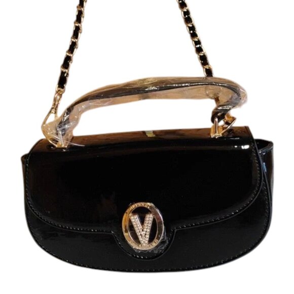 Valentino Orlandi NEW Black Patent Leather crossbody handbag $210 - Picture 4 of 8